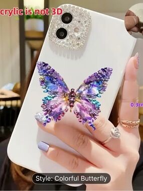 Elegant White Acrylic Butterfly Phone Stand